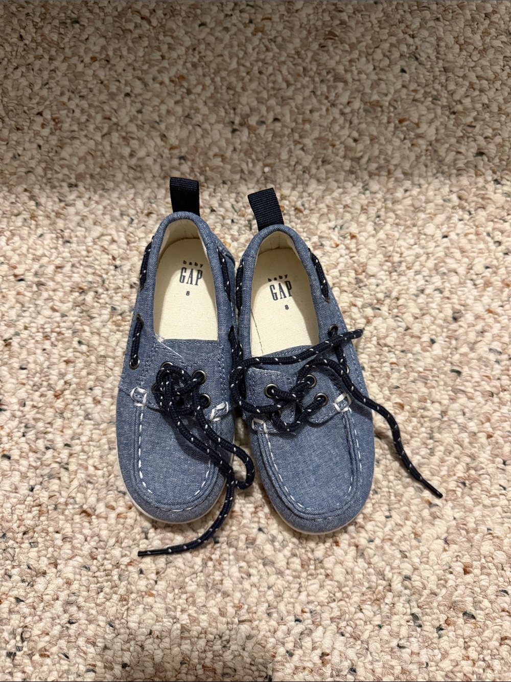 GAP Kids Chambray Blue Moccasin Boat Shoes